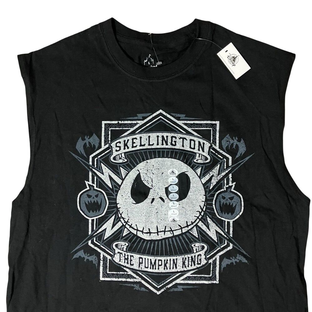 Disneyland T-Shirt Mens L Black Nightmare Before Christmas Jack Skellington
